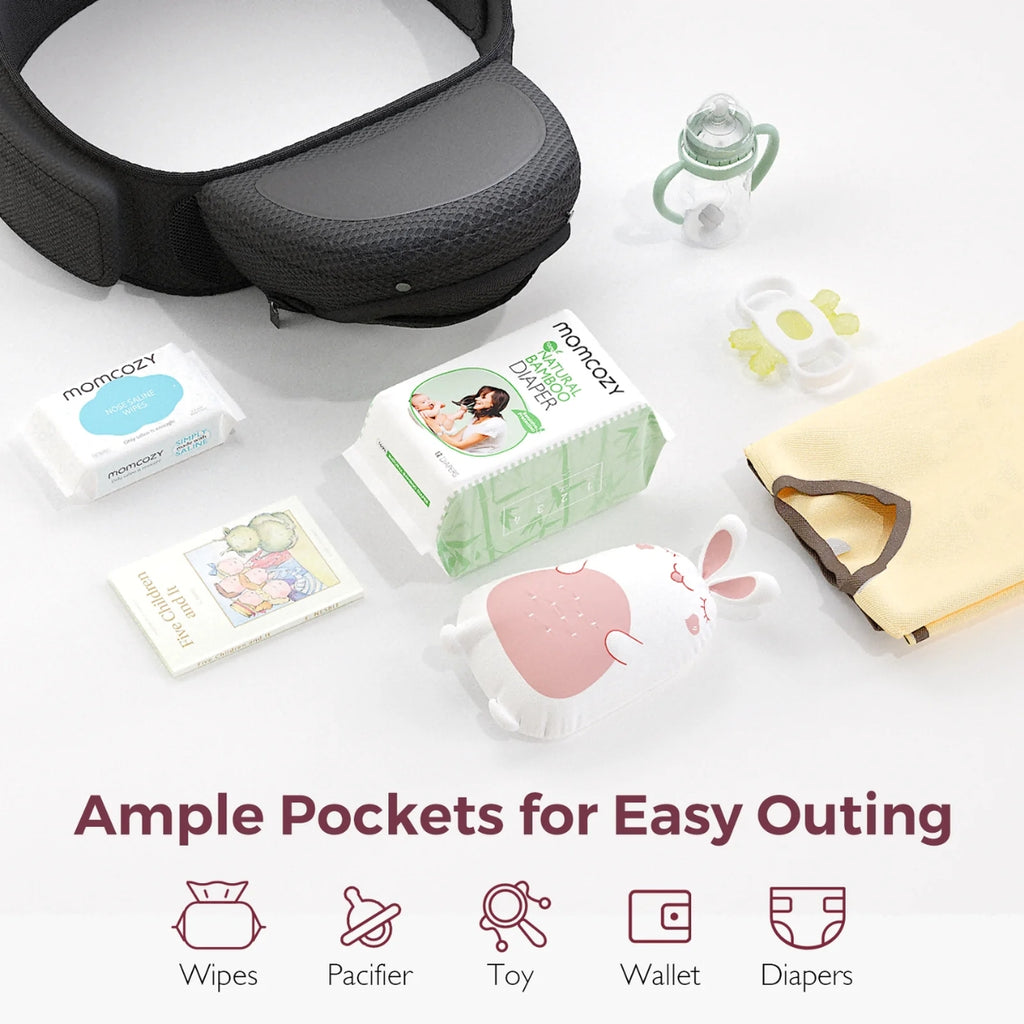 Canguru Ergonômico 2 em 1 com Hip Seat Momcozy Move2Fit - Suporte Pós-Parto